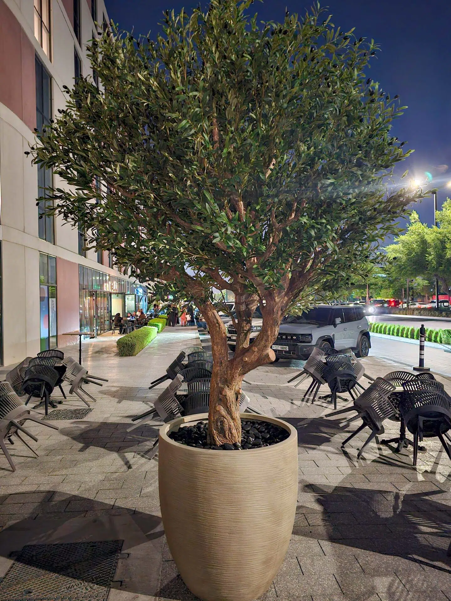 Create a serene atmosphere with our Artificial Olive Tree. Its impressive height and width bring Mediterranean charm without maintenance demands. 🏡