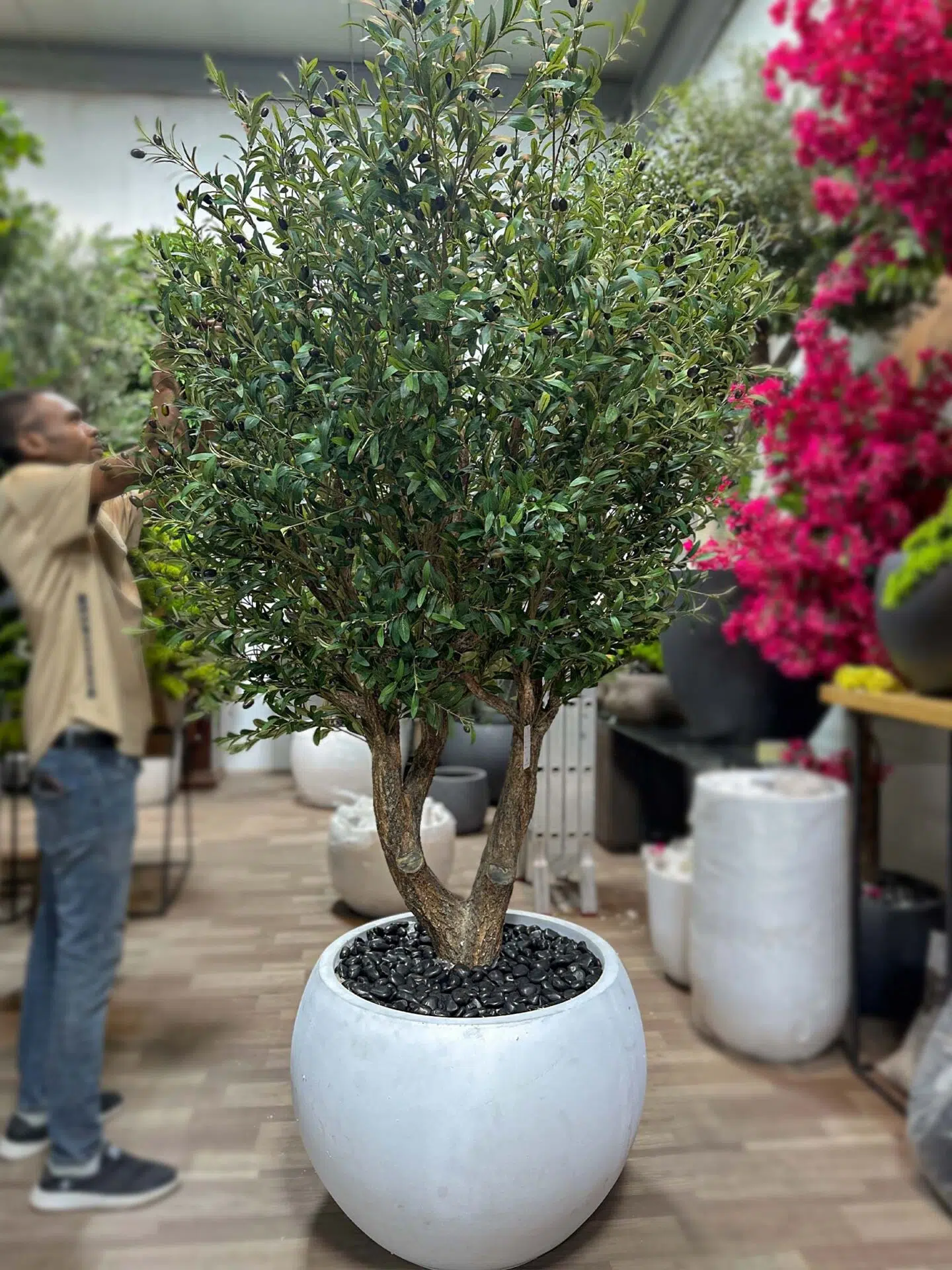 9669(1) Transform your space with our stunning Artificial Olive Tree, offering timeless beauty without the hassle. Perfect for home or office decor!