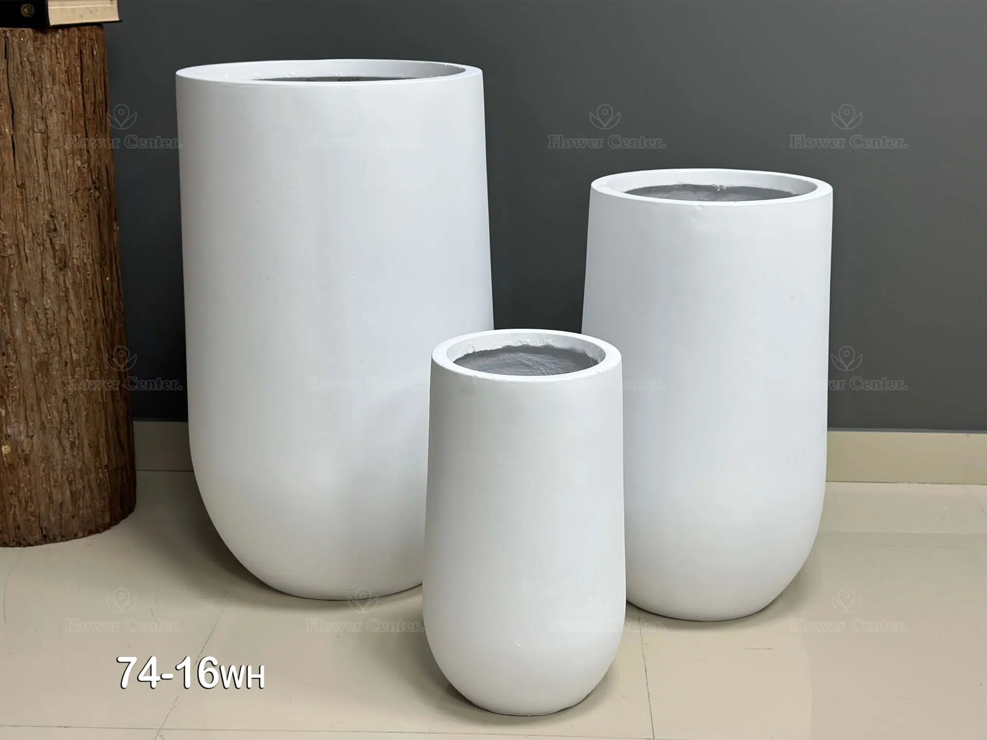 74-16wh fiberglass white pot