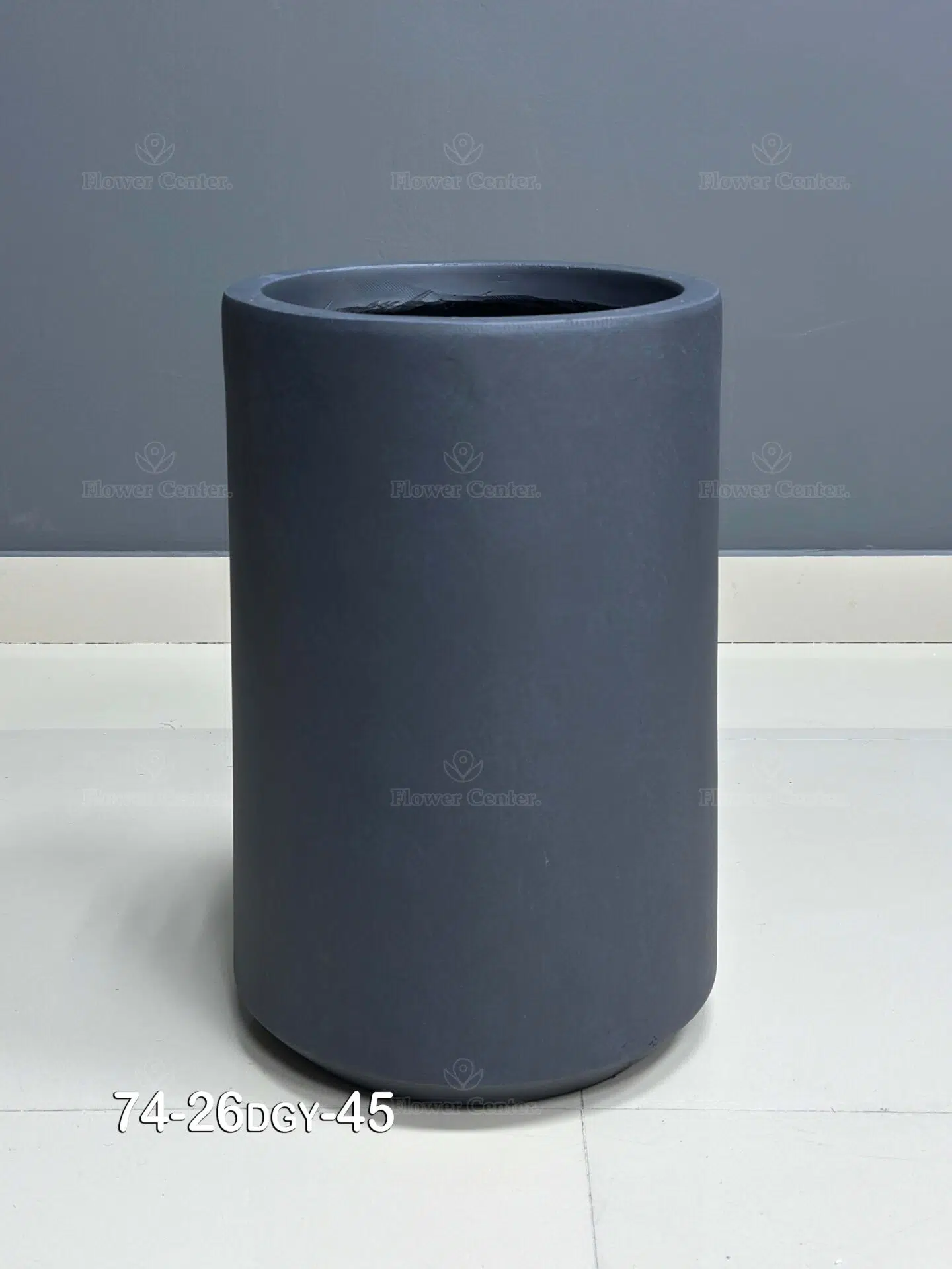 Fiberglass Dark Grey Pot 45cm