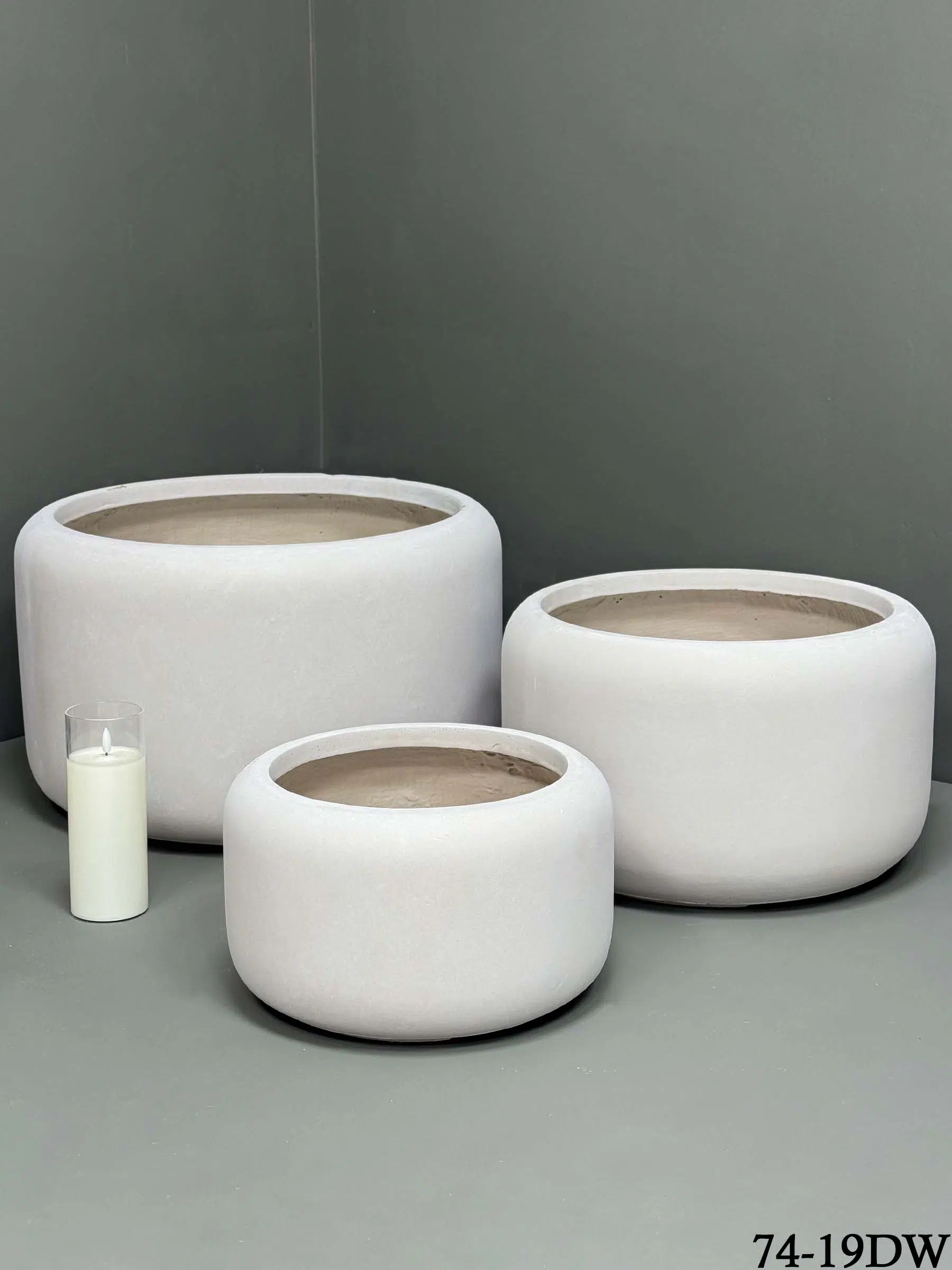 74-19DW Fibre clay Pot - Durable Indoor/Outdoor Pots
