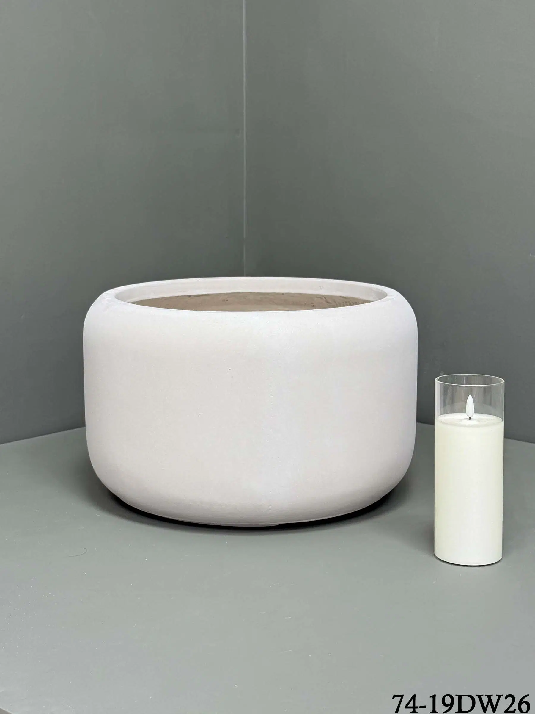 74-19DW26 Fibre clay Pot - Durable Indoor/Outdoor Pots