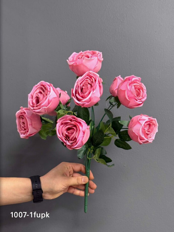 ROSE BUNCH 9 HEADS WITH GREEN – AK-1007-1